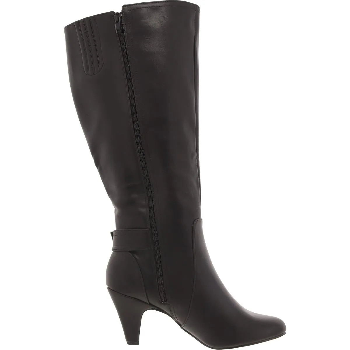 Womens Faux Leather Wide Calf Knee-High Boots
