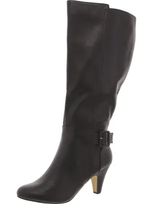 Womens Faux Leather Wide Calf Knee-High Boots