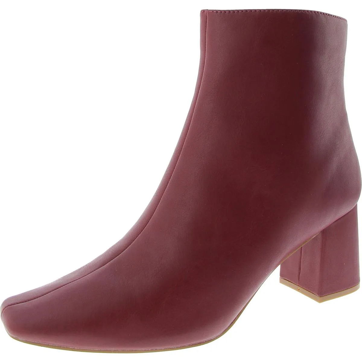 Womens Faux Leather Zip Up Ankle Boots