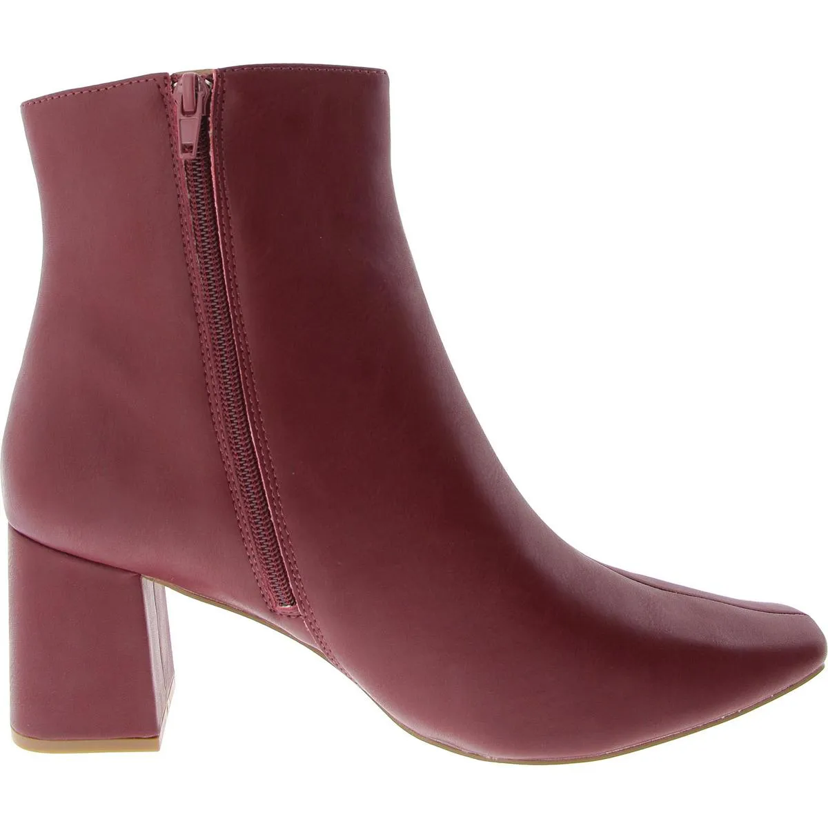 Womens Faux Leather Zip Up Ankle Boots