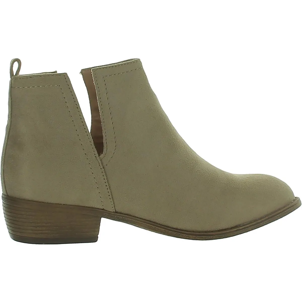 Womens Faux Suede Block Heel Ankle Boots