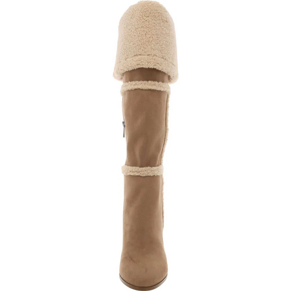Womens Faux Suede Faux Fur Over-The-Knee Boots
