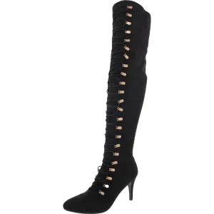 Womens Faux Suede Tall Over-The-Knee Boots
