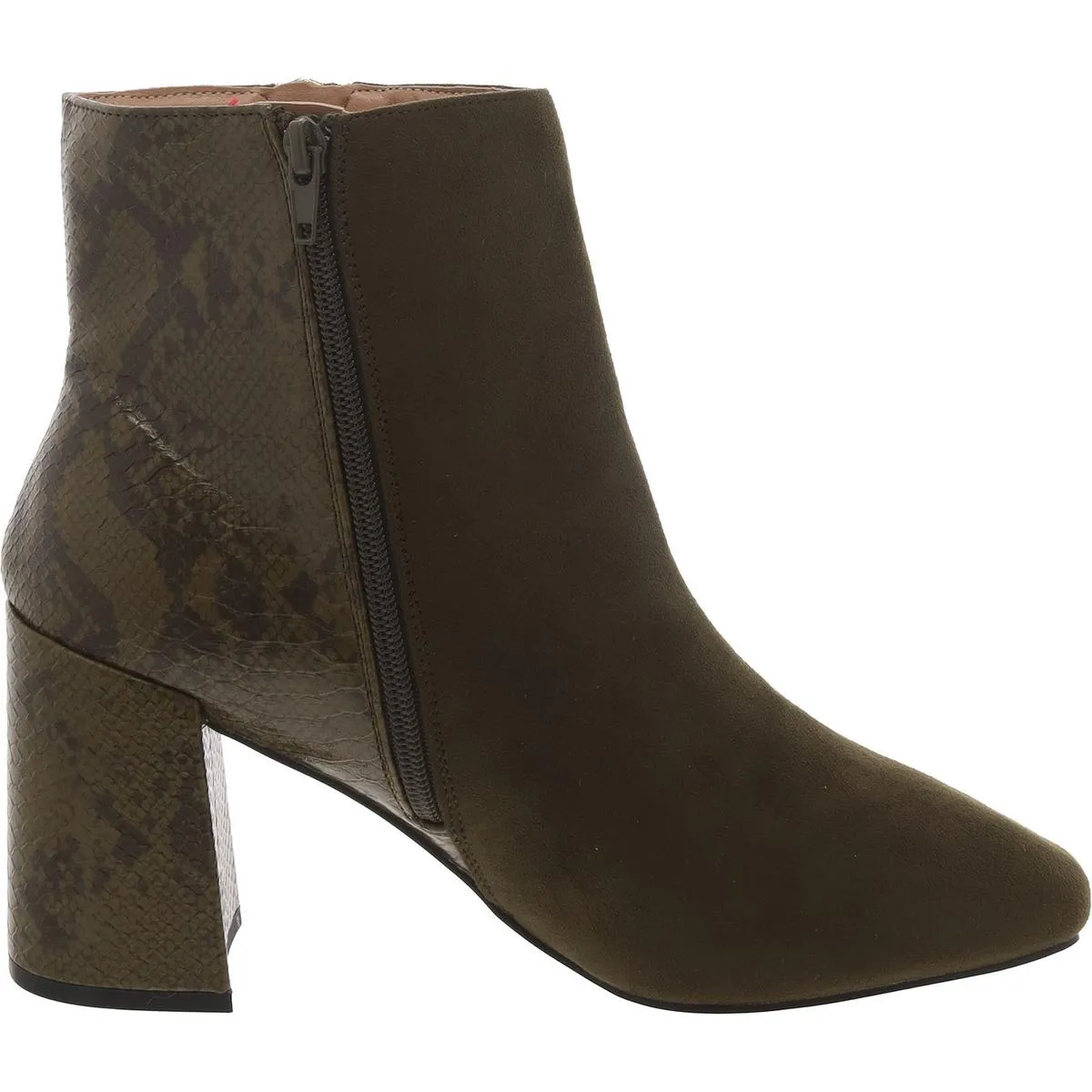 Womens Faux Suede Zipper Booties