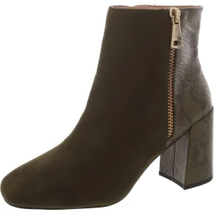 Womens Faux Suede Zipper Booties