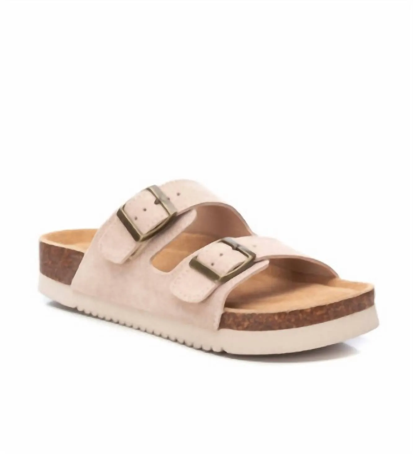 Women's Flat Sandals In Beige