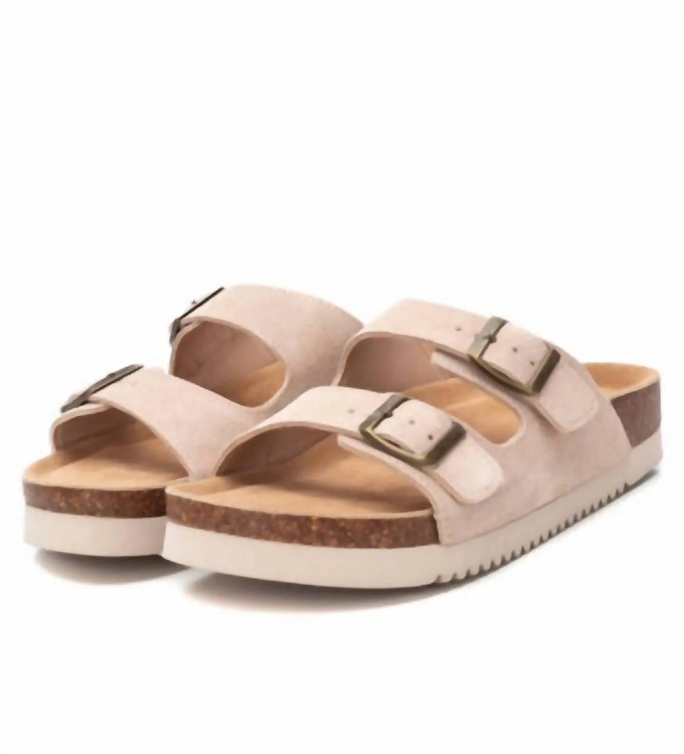 Women's Flat Sandals In Beige