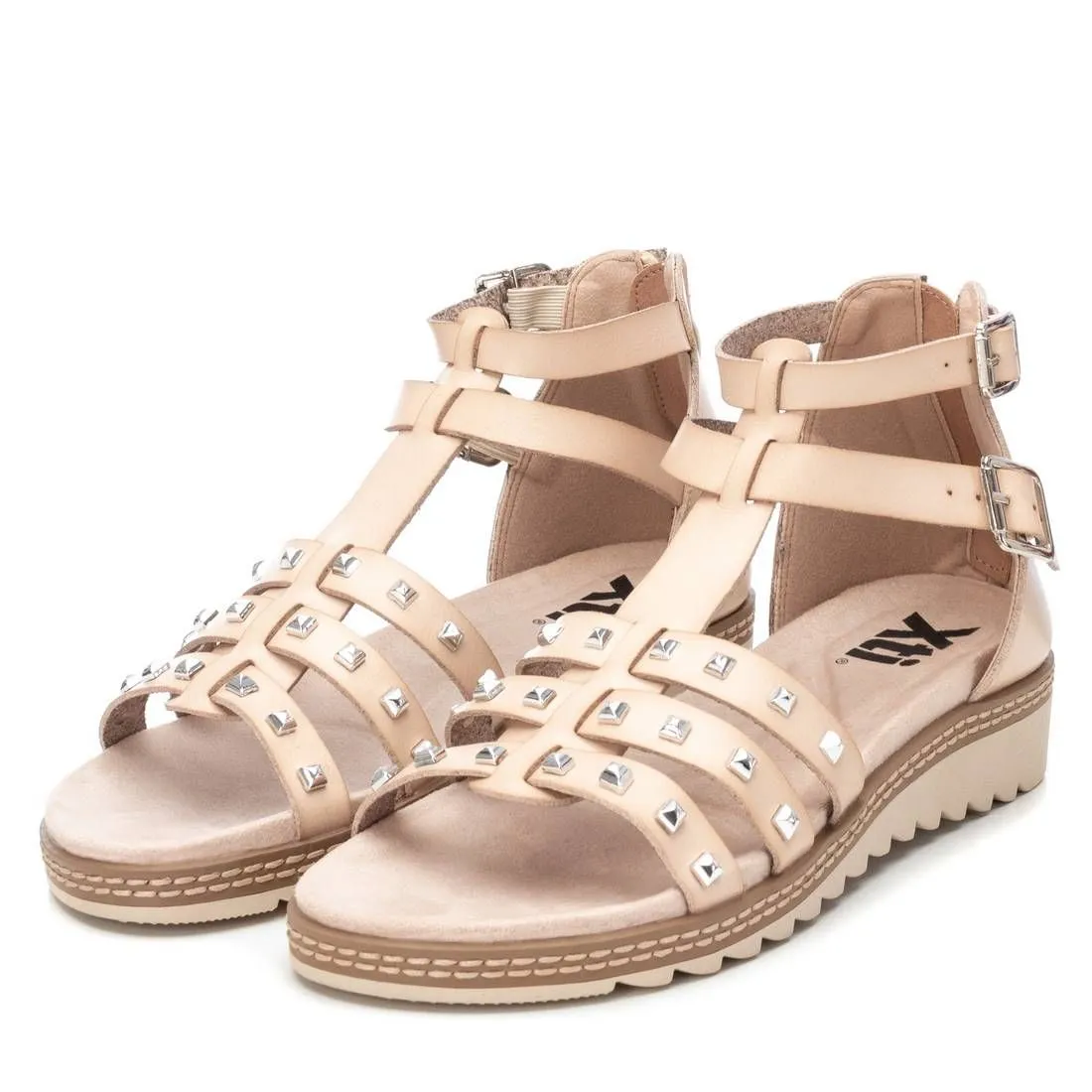 Women's Flat Sandals With Gold Studs By XTI_
