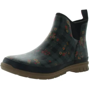 Womens Floral Print Rubber Rain Boots