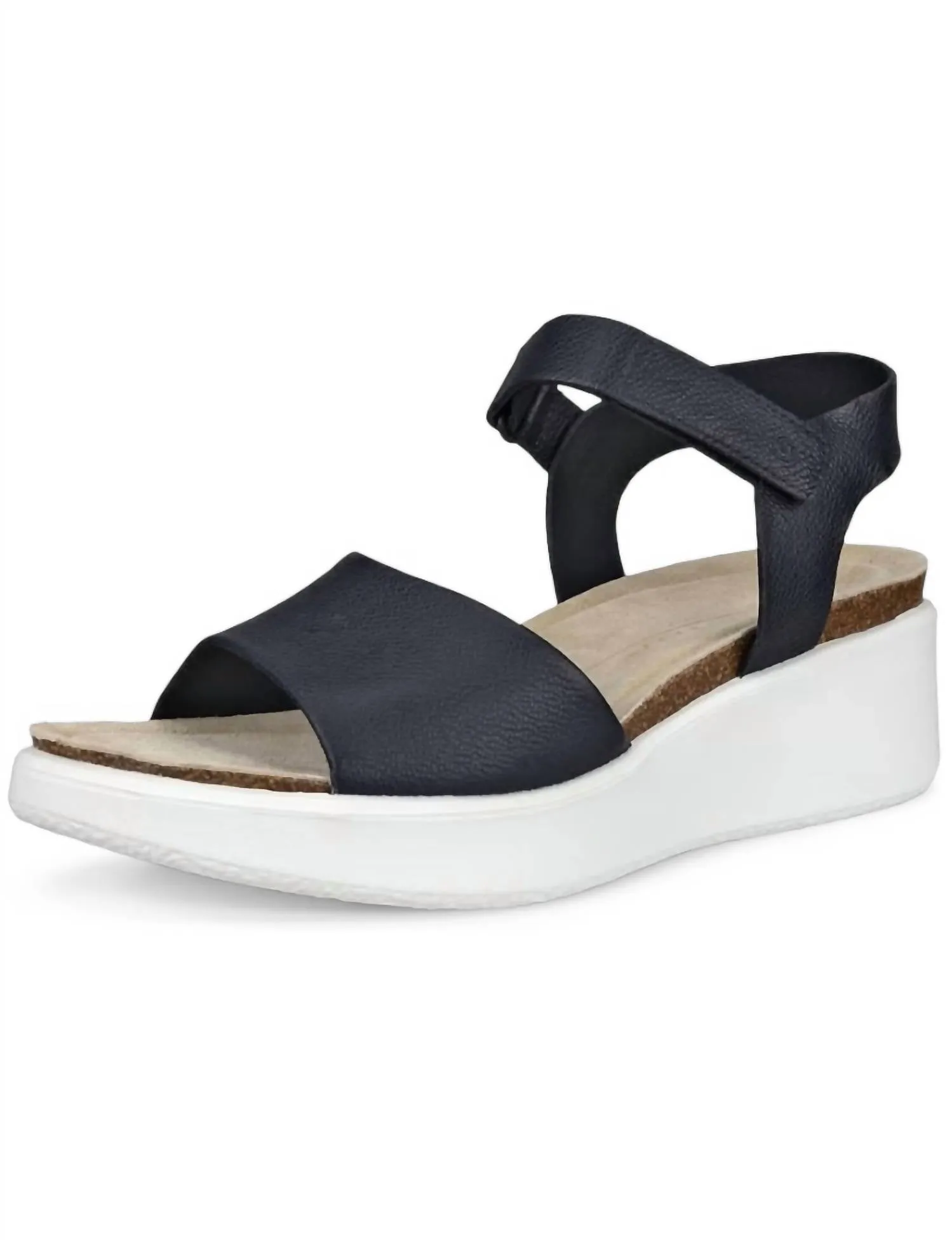 Women's Flowt Wedge Cork Sandals In Black