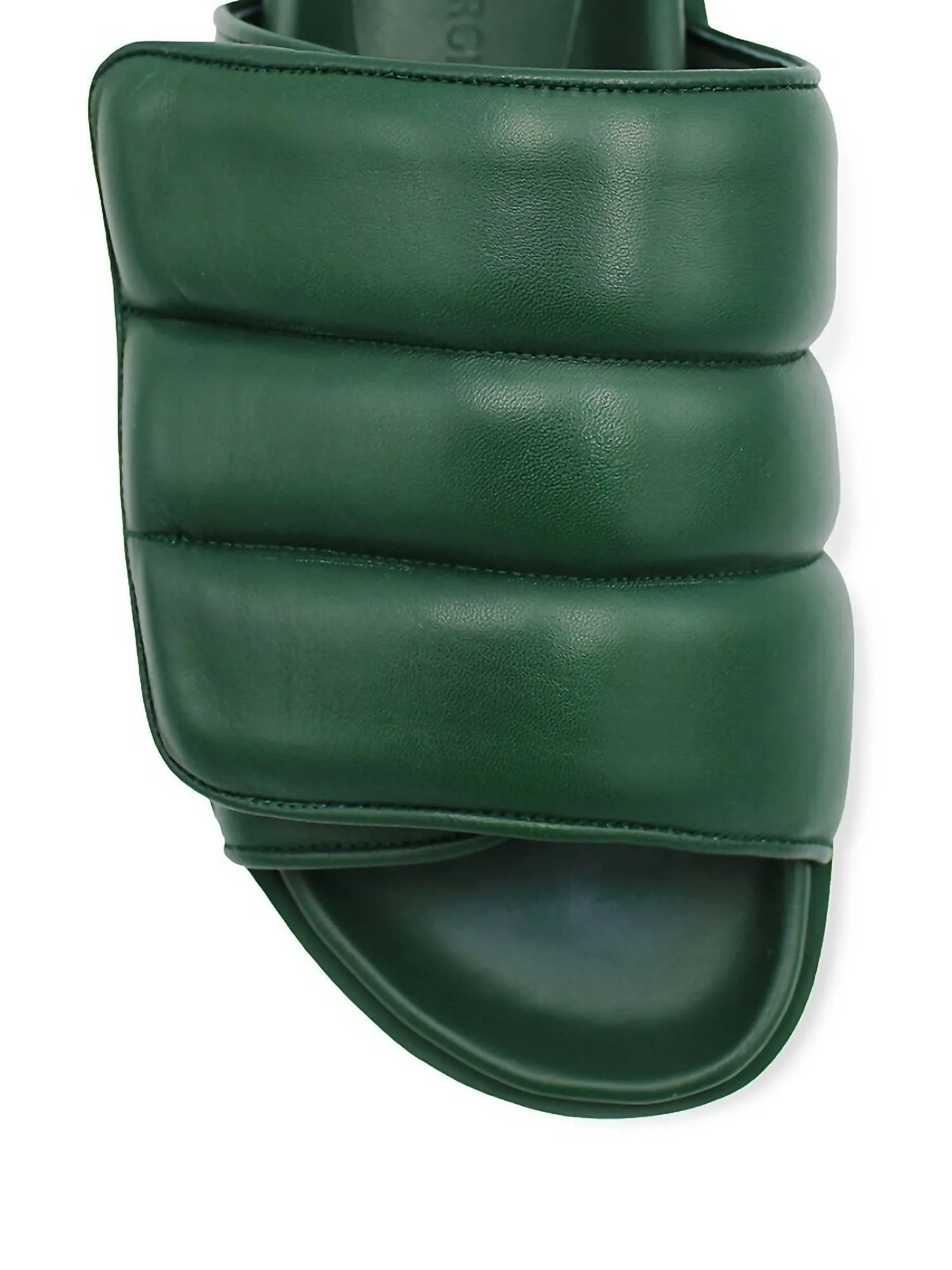 Women's Gia 3 Padded Leather Slides In Cliff Green