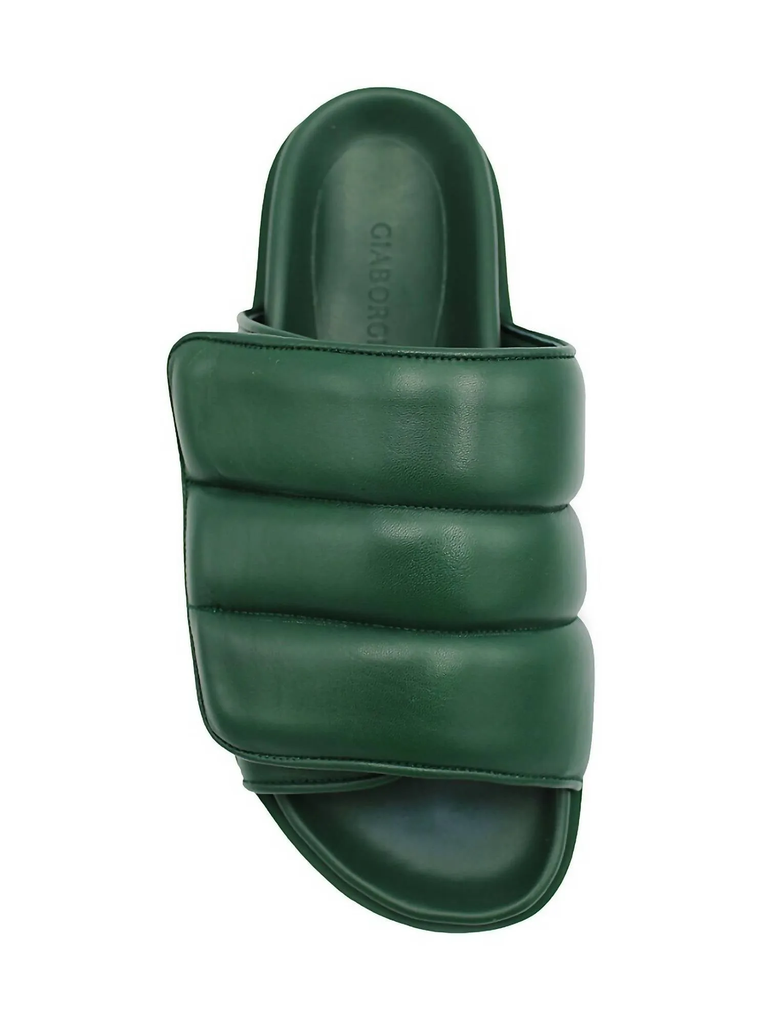 Women's Gia 3 Padded Leather Slides In Cliff Green