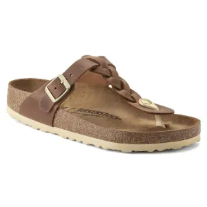 Women's Gizeh Oiled Leather Sandals In Cognac