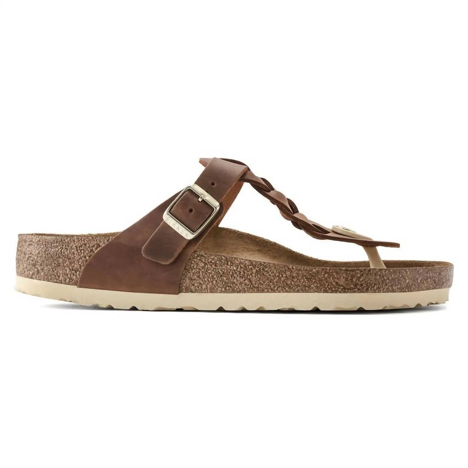 Women's Gizeh Oiled Leather Sandals In Cognac