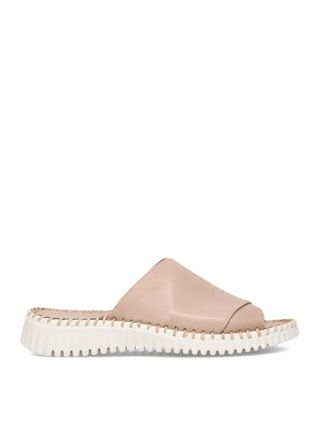Women's Gloria Leather Slide Sandal In Taupe
