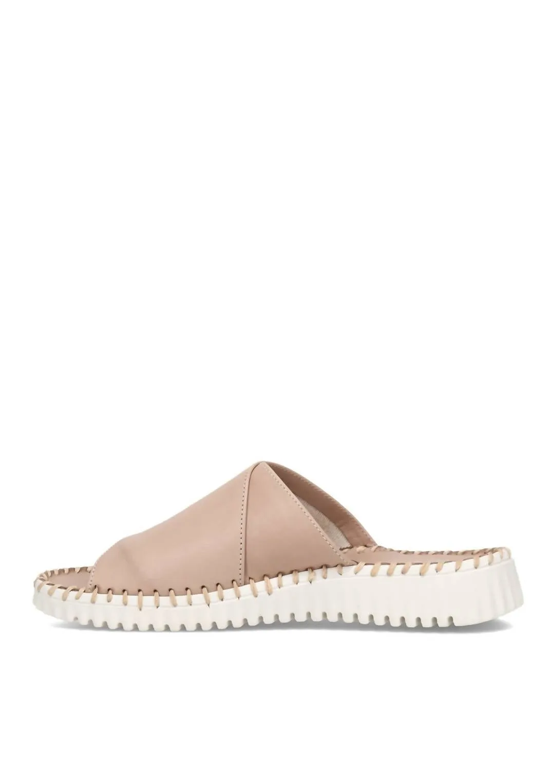 Women's Gloria Leather Slide Sandal In Taupe