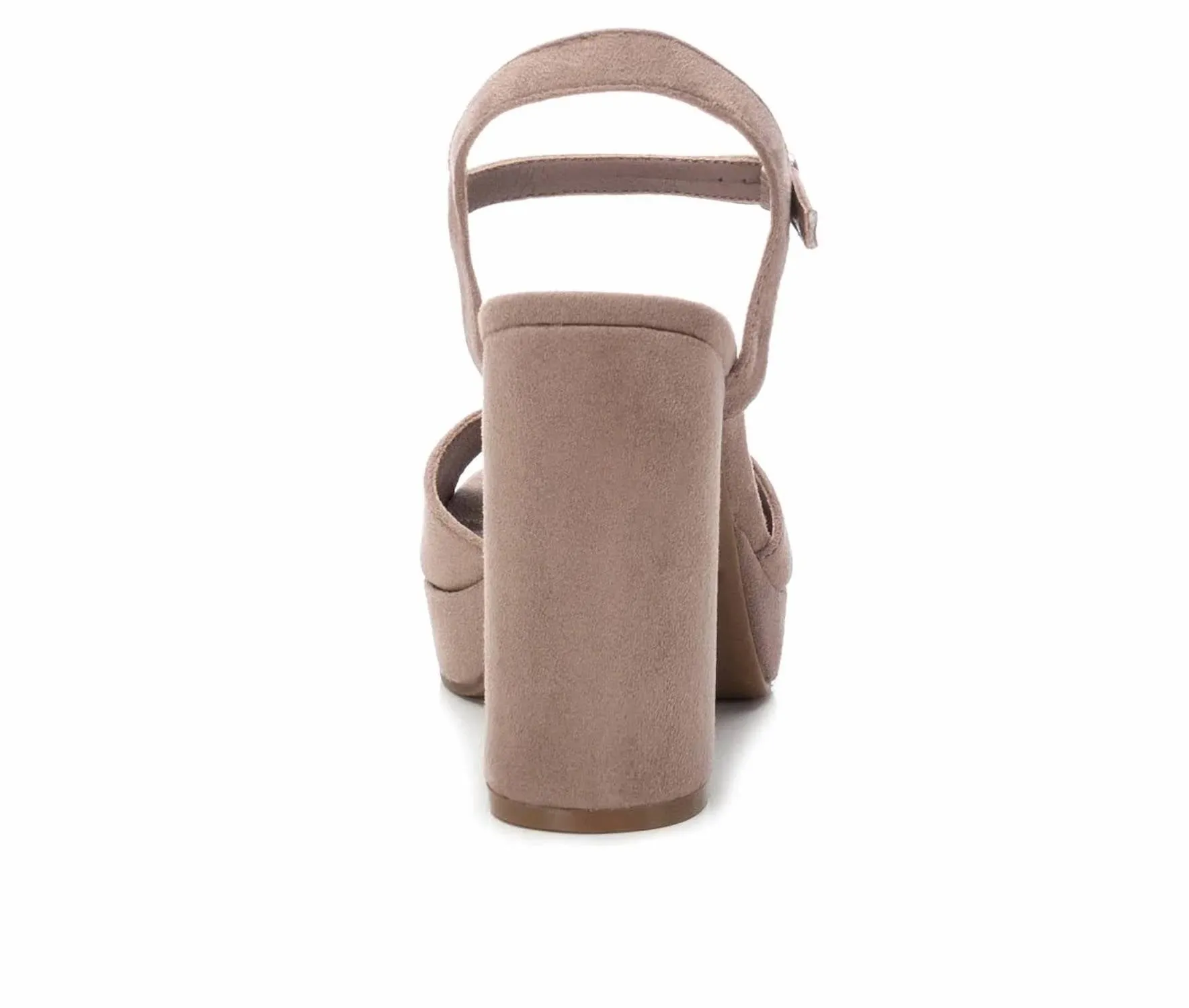 Women's Heel Suede Sandals In Beige