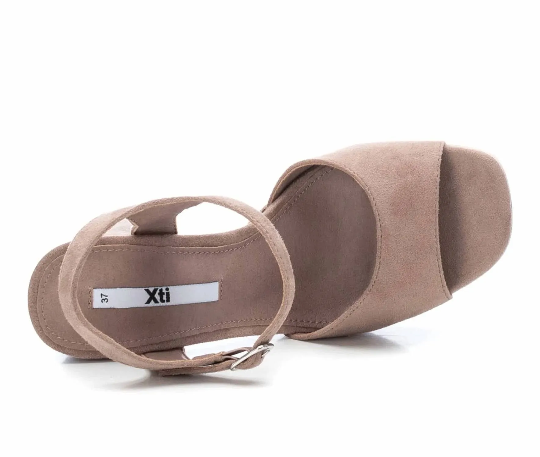 Women's Heel Suede Sandals In Beige