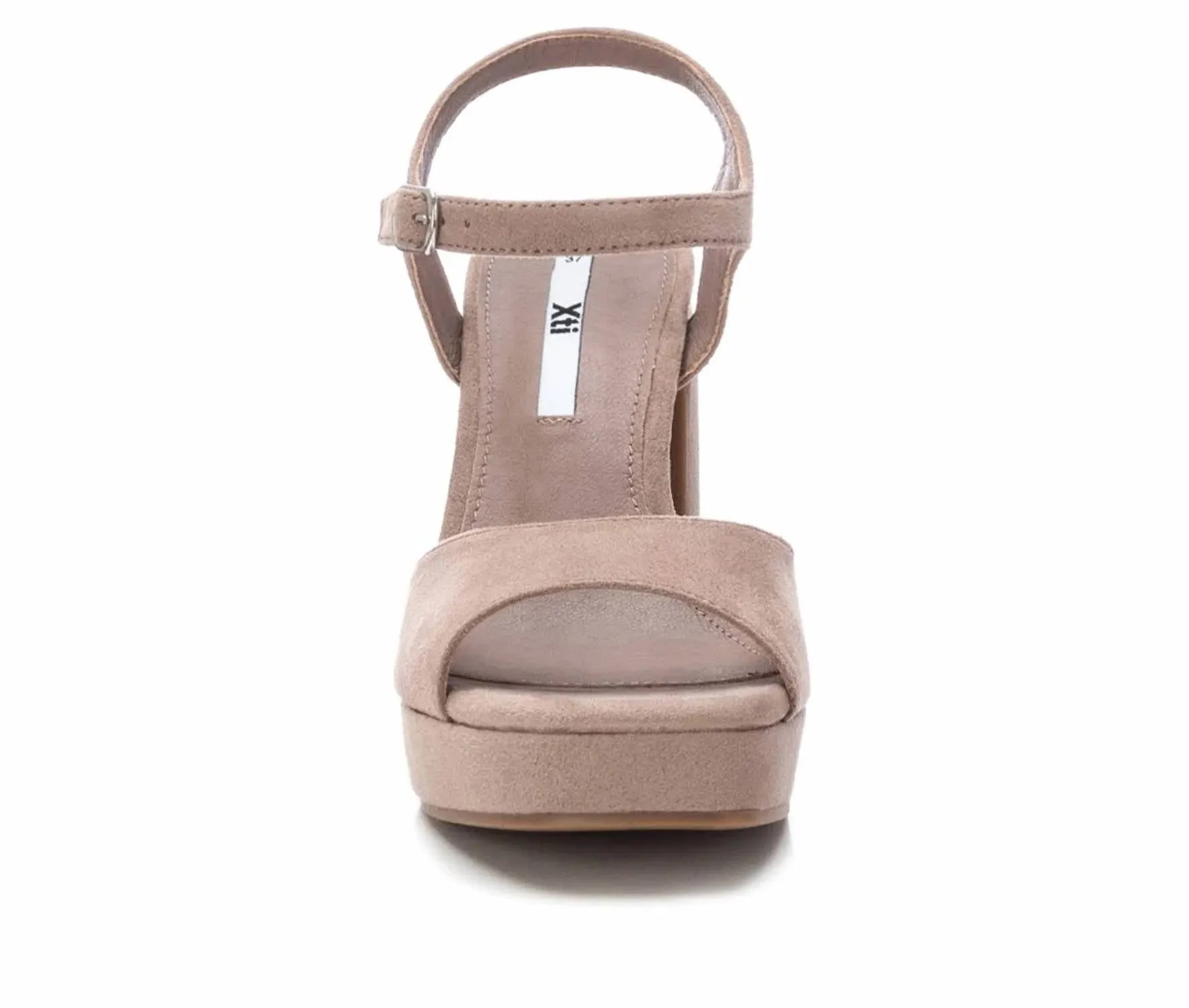 Women's Heel Suede Sandals In Beige