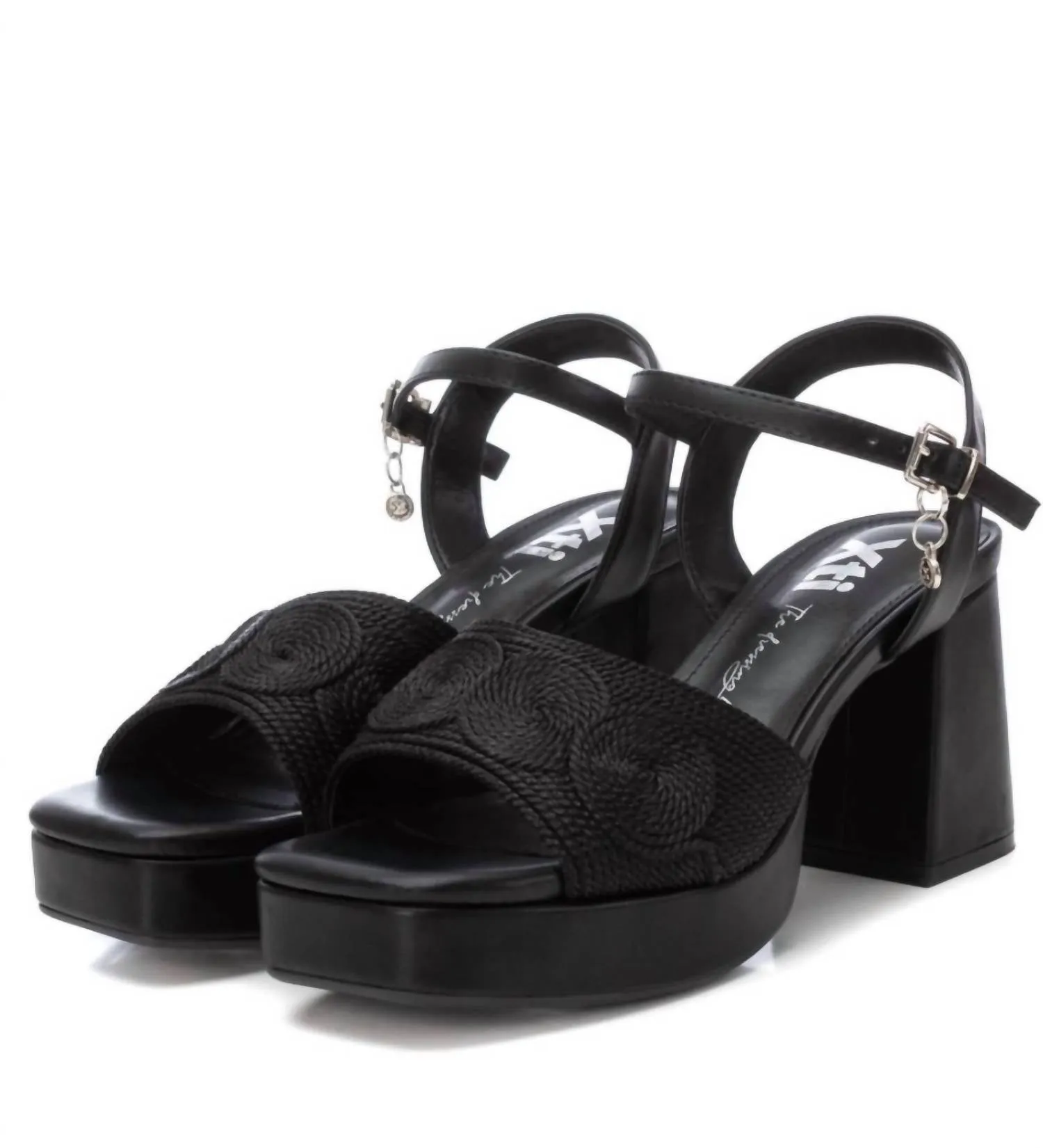 Women's Heeled Platform Sandals In Black