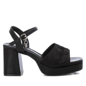 Women's Heeled Platform Sandals In Black