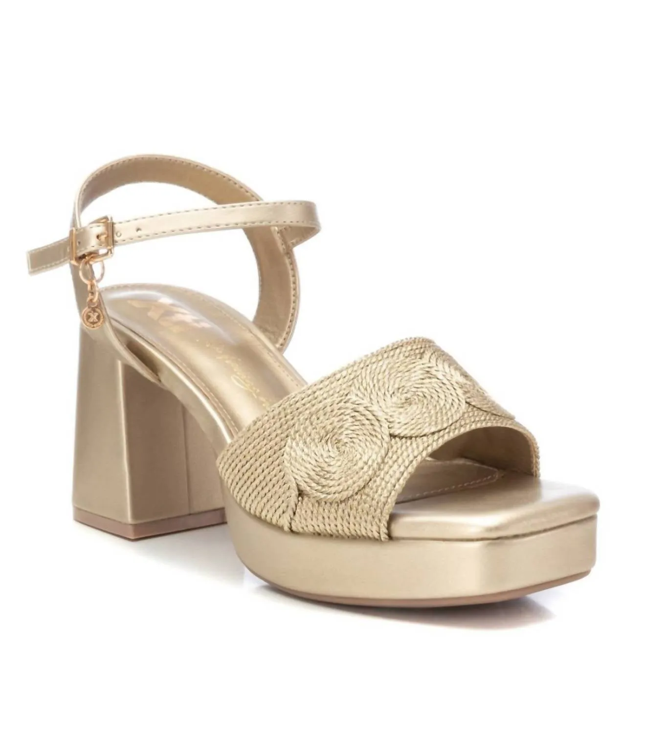 Women's Heeled Platform Sandals In Gold