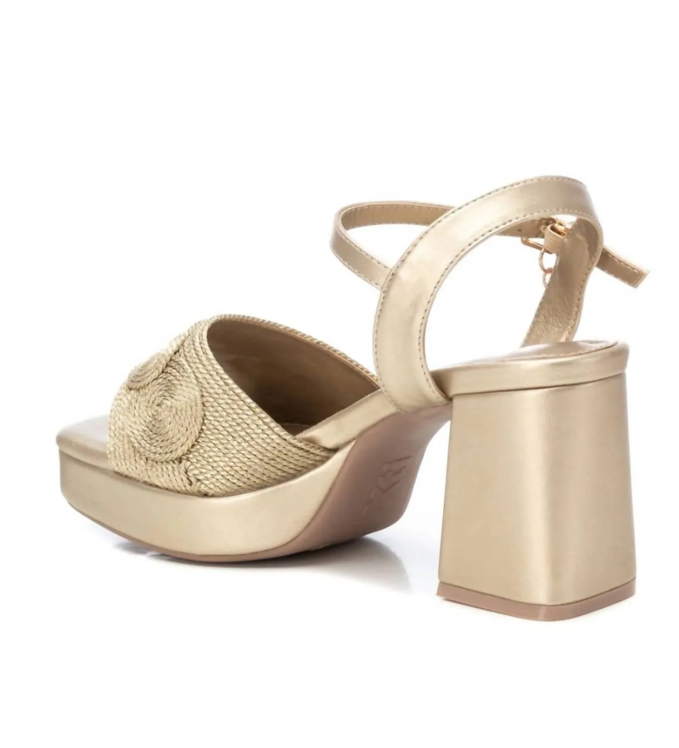 Women's Heeled Platform Sandals In Gold
