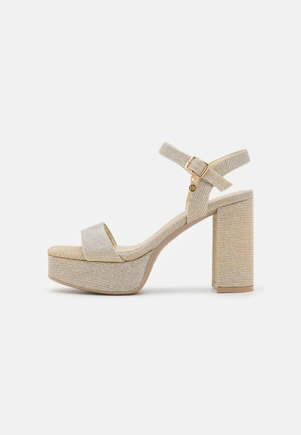 Women's Heeled Platform Sandals In Gold