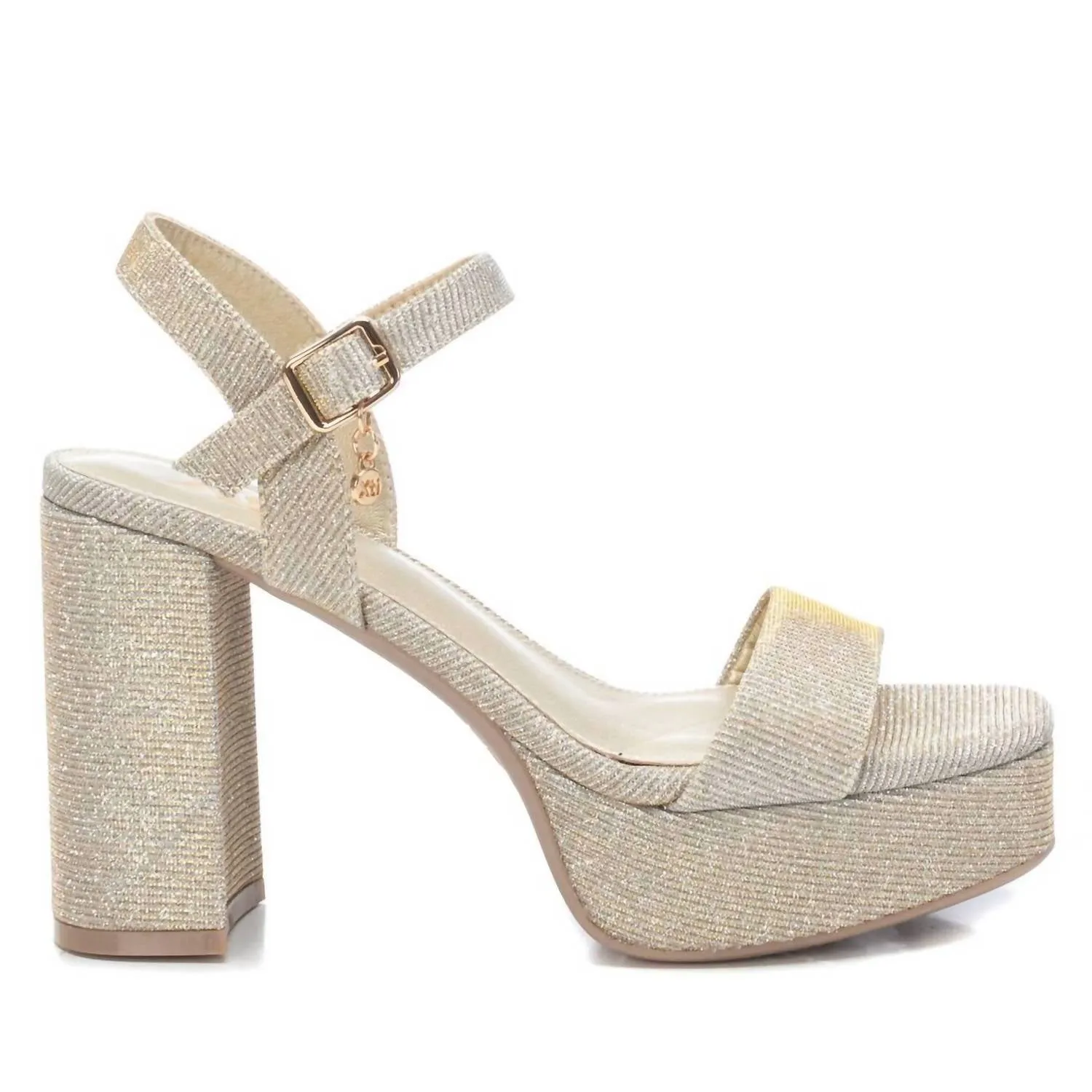 Women's Heeled Platform Sandals In Gold