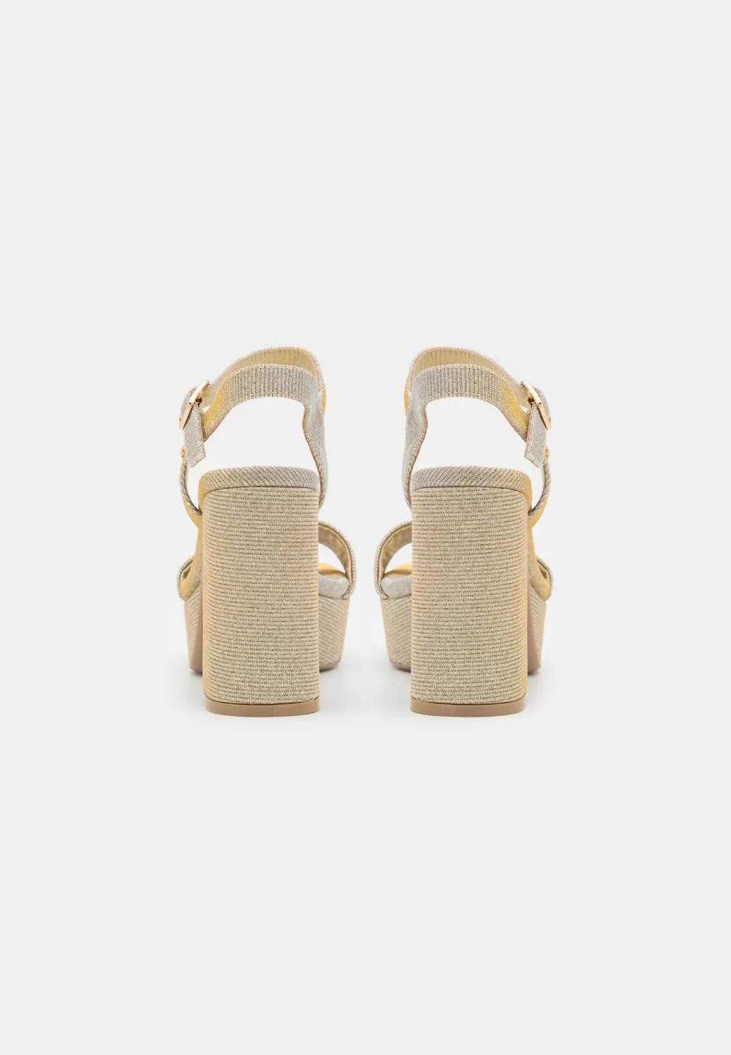 Women's Heeled Platform Sandals In Gold