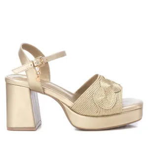 Women's Heeled Platform Sandals In Gold