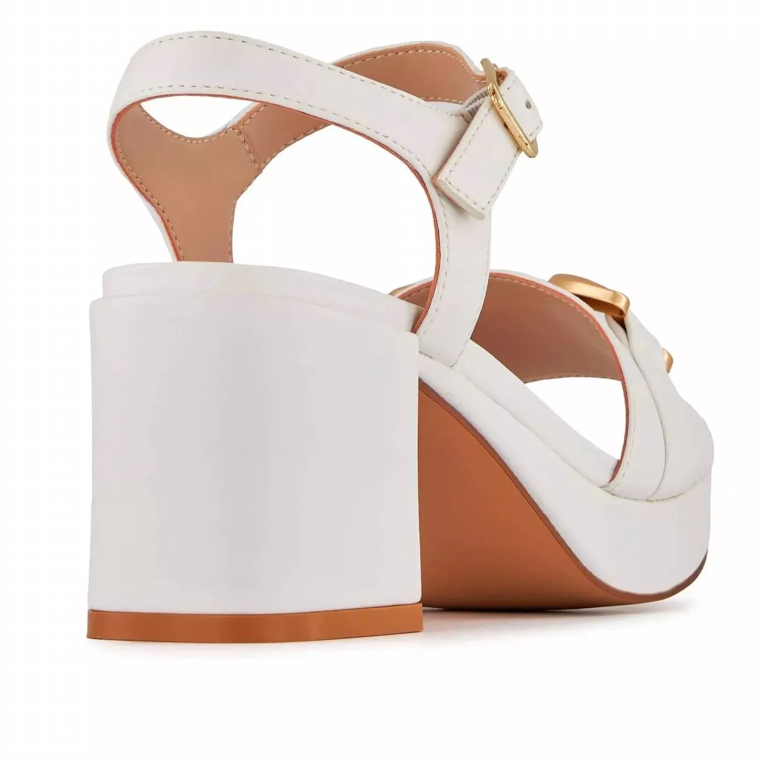 Women's High Heel Ankle Strap Sandal In White