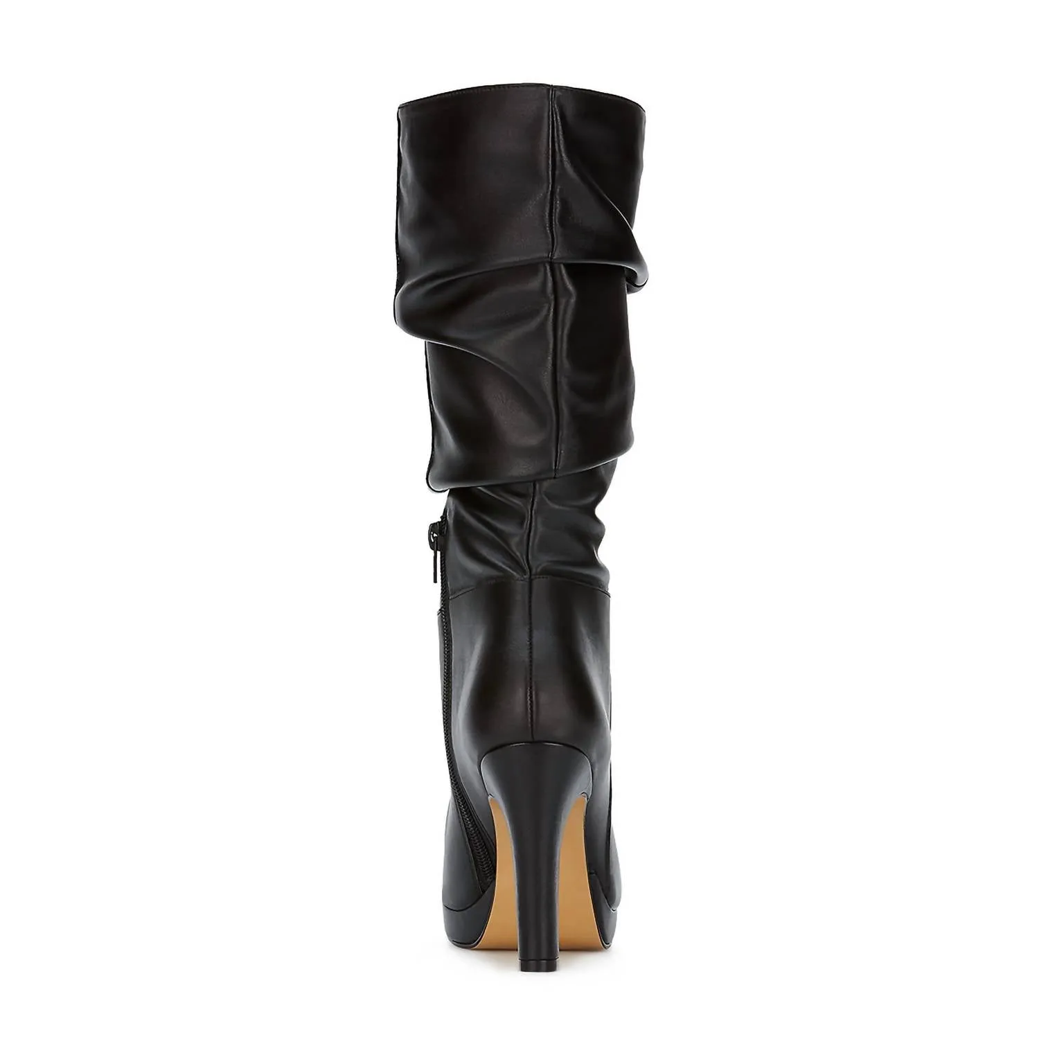 Women's High Heel Tall Slouch Boots In Black
