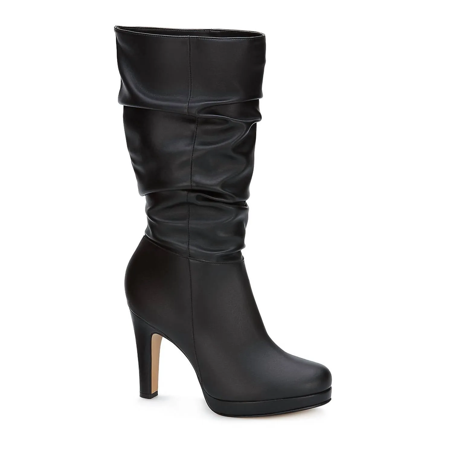 Women's High Heel Tall Slouch Boots In Black