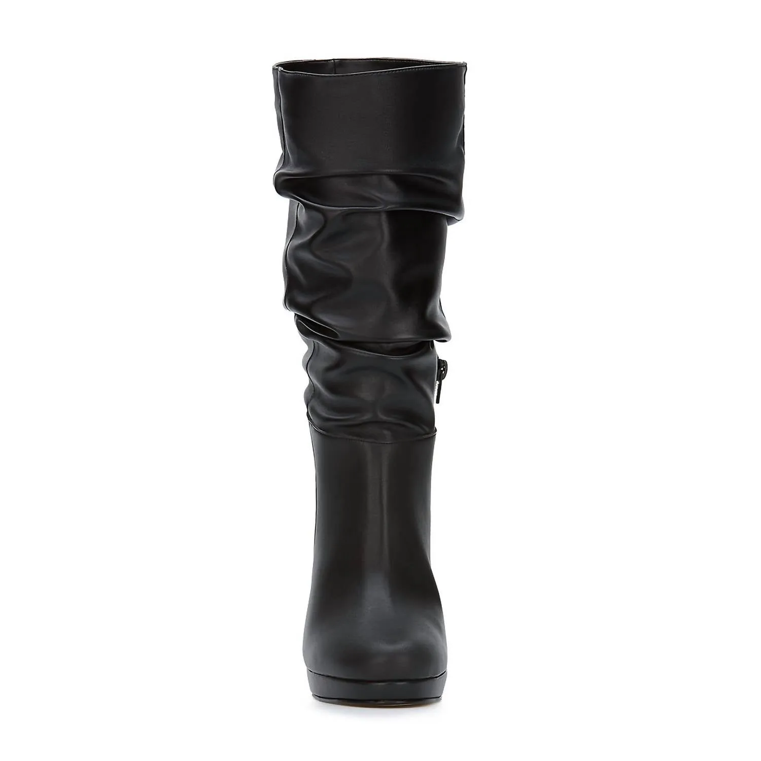 Women's High Heel Tall Slouch Boots In Black