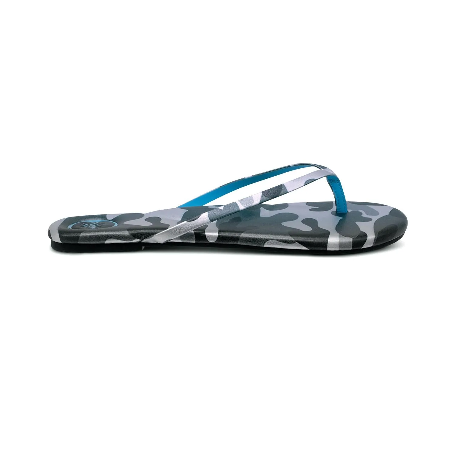 Women's Indie Sandals In Camo Silver Black With Blue