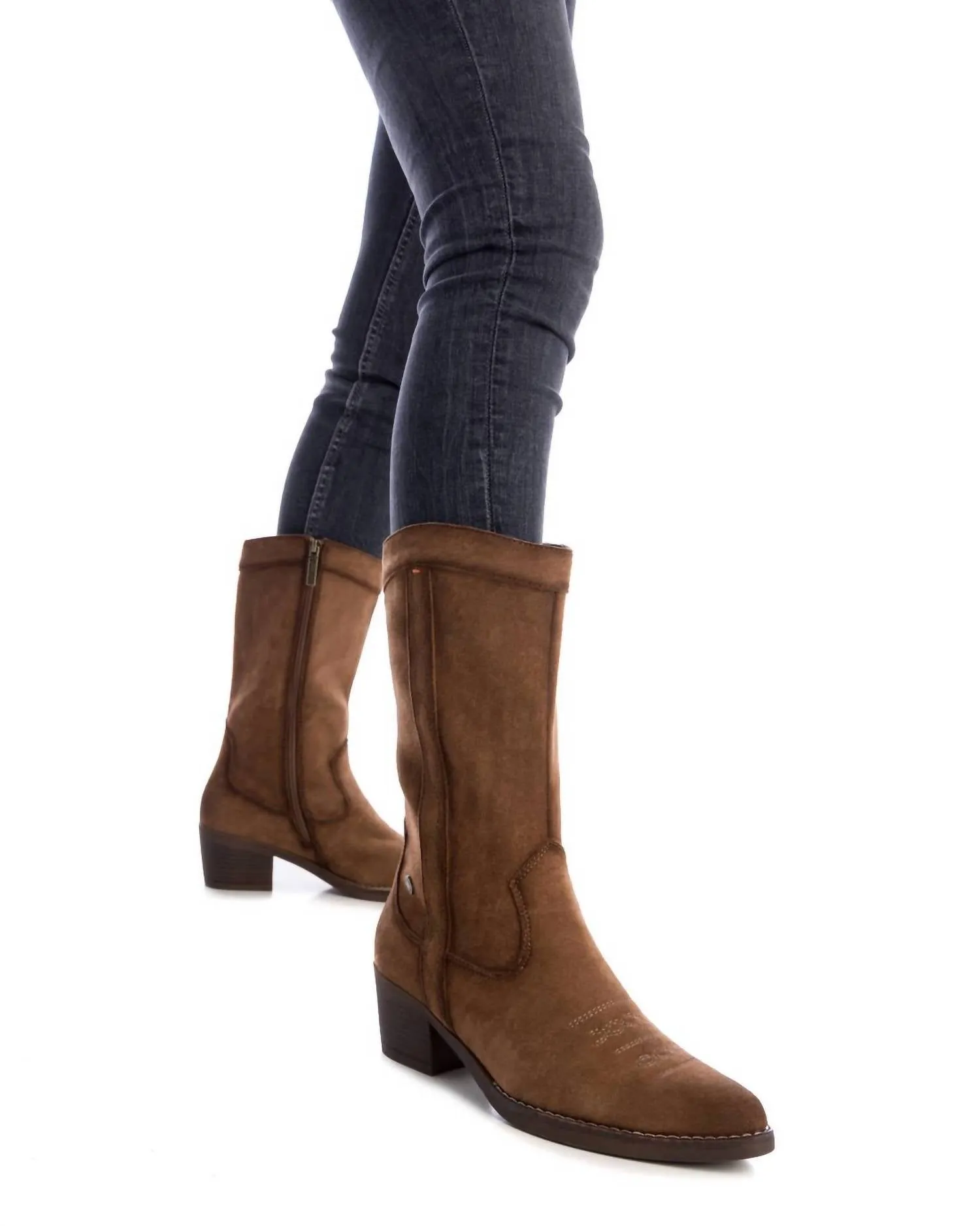 Women's Italian Western Boots In Camel