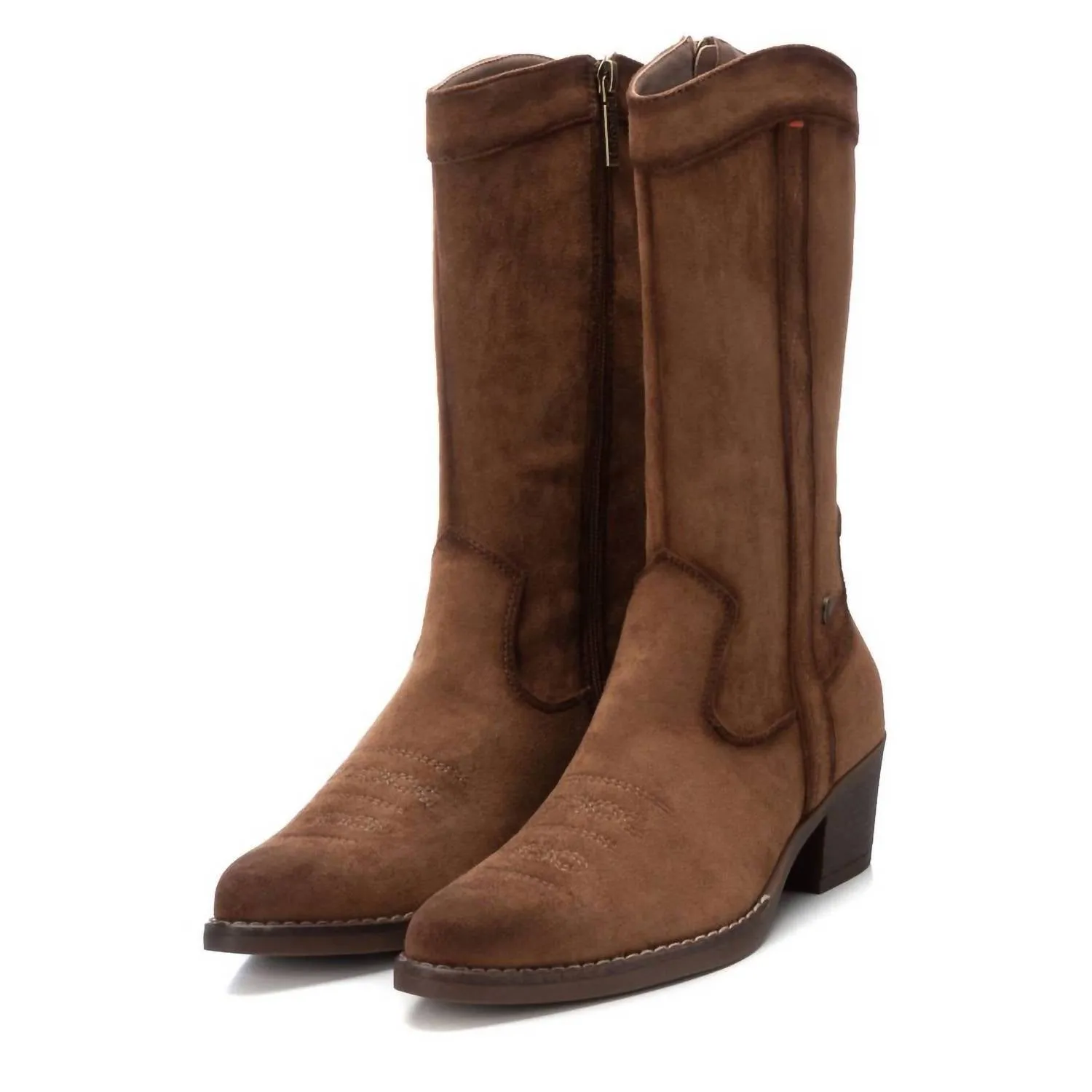 Women's Italian Western Boots In Camel