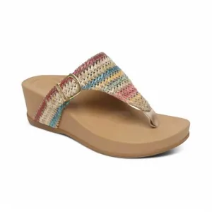 Women's Kate Thong Wedge Sandal In Multi Woven