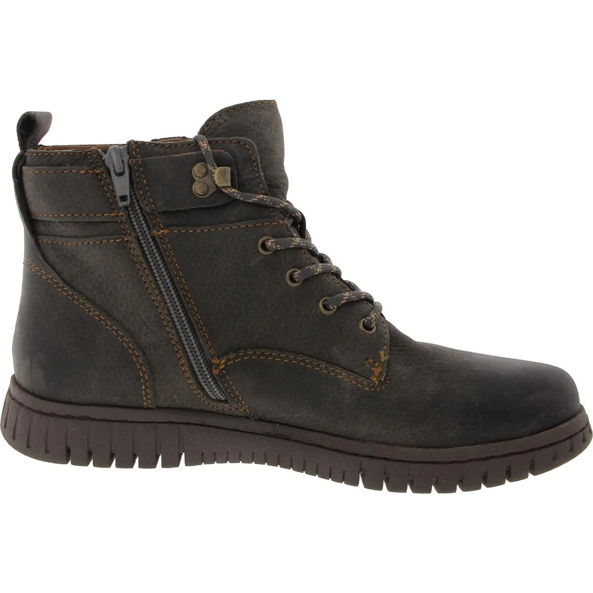 Womens Lace-Up Leather Hiking Boots