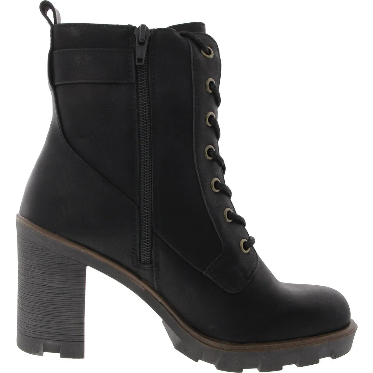 Womens Lace-Up Man Made Mid-Calf Boots