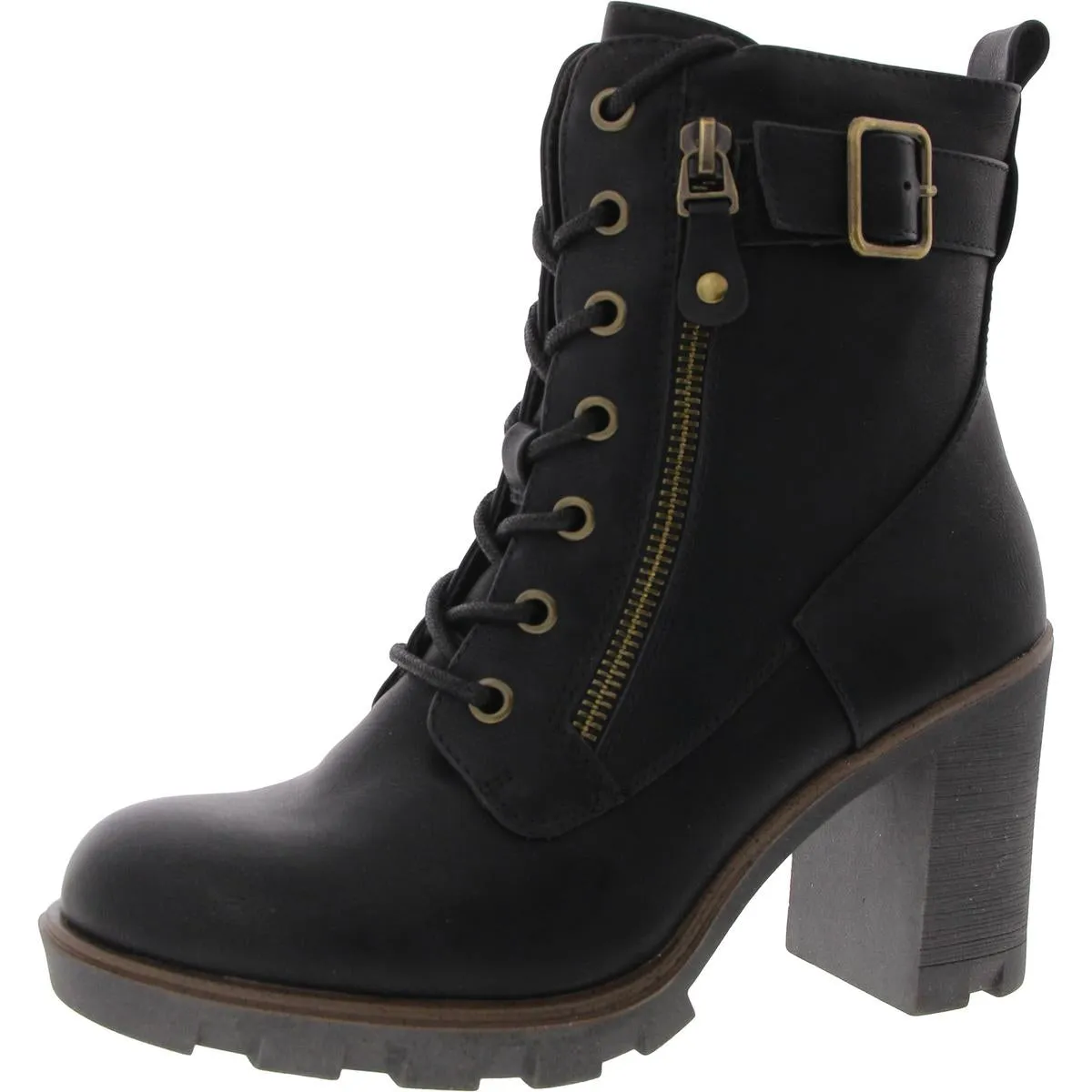 Womens Lace-Up Man Made Mid-Calf Boots
