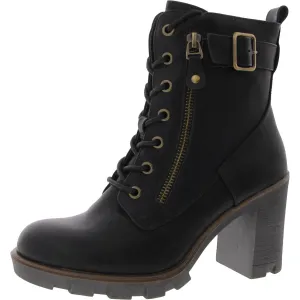 Womens Lace-Up Man Made Mid-Calf Boots