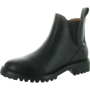 Womens Laceless Faux Leather Ankle Boots
