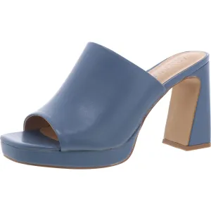Womens Laceless Faux Leather Mule Sandals