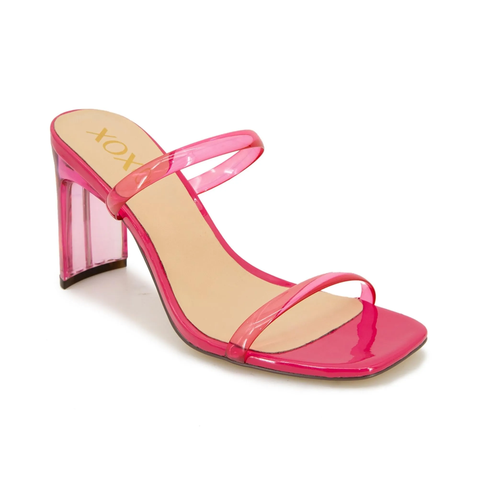Womens Laceless Vinyl Block Heel