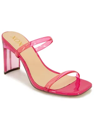 Womens Laceless Vinyl Block Heel