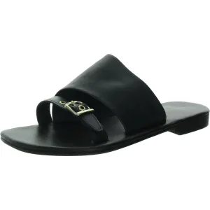 Womens Leather Square toe Flatform Sandals