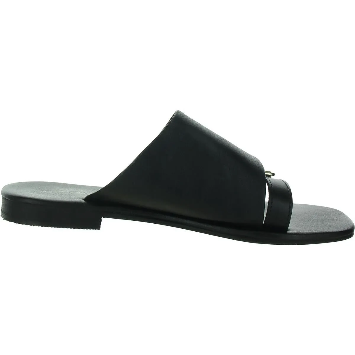 Womens Leather Square toe Flatform Sandals