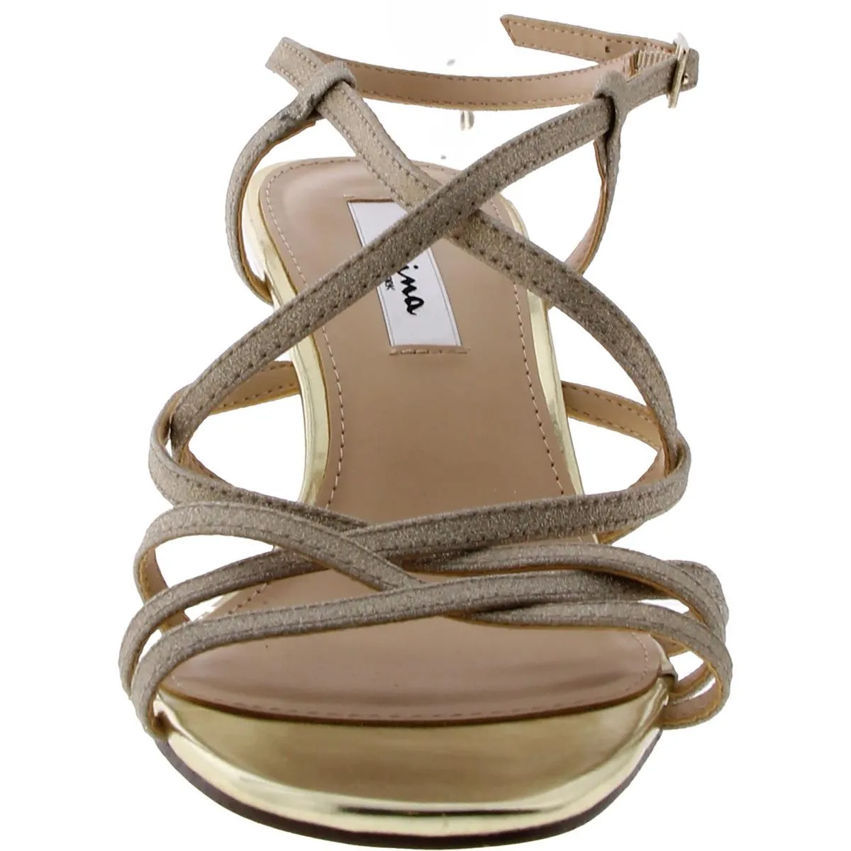 Womens Leather Strappy Wedge Sandals